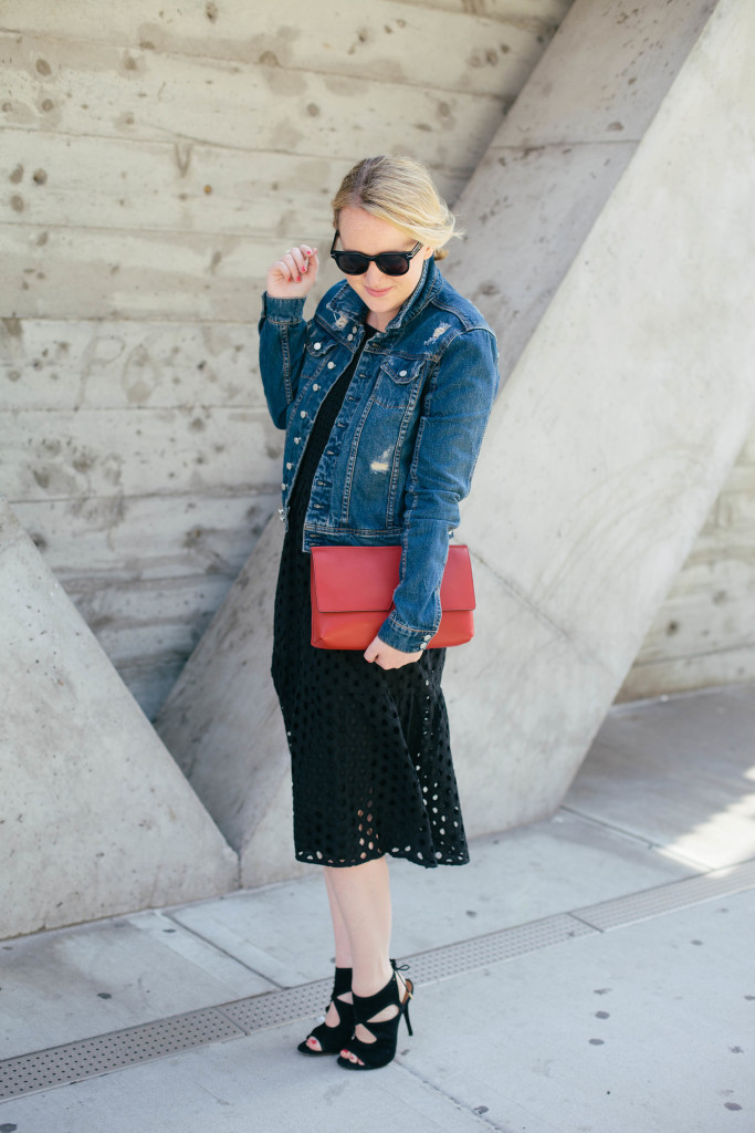 meghan donovan I loft dress I vince clutch