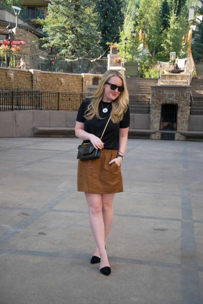 Everlane Sweater I Hinge Suede Skirt I wit & whimsy