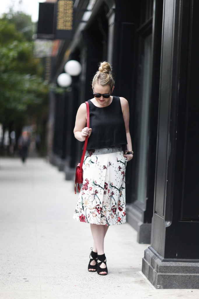 club monaco crop top I zara midi skirt I wit & whimsy