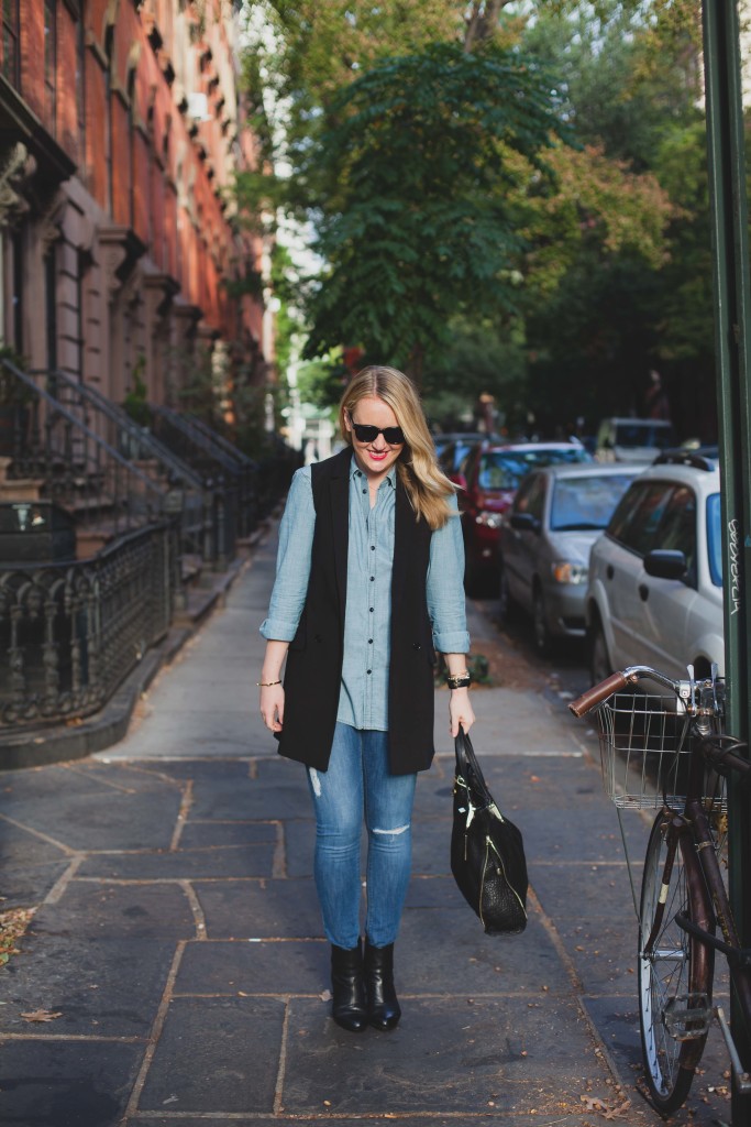 Denim on Denim with a Vest I wit & whimsy I meghan donovan