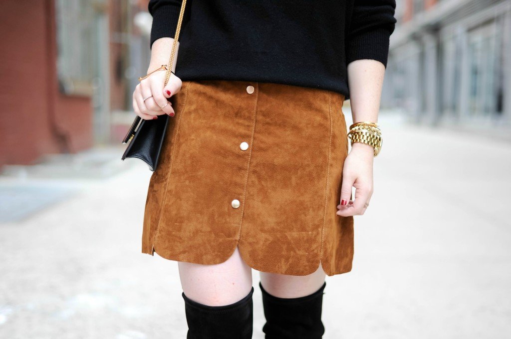 Mango Suede Scalloped Skirt I wit & whimsy