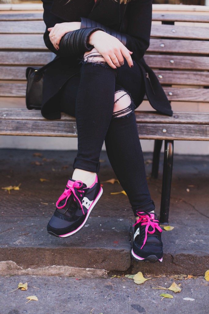Distressed Denim I Saucony Kicks I wit & whimsy