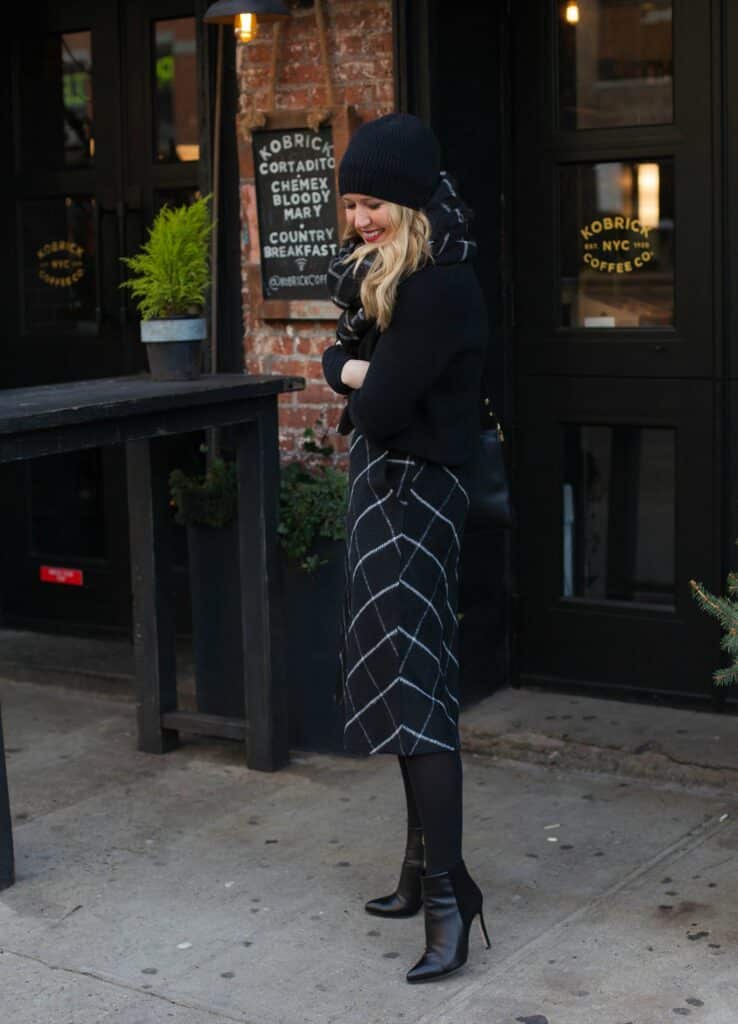 Styling a Winter Midi Skirt