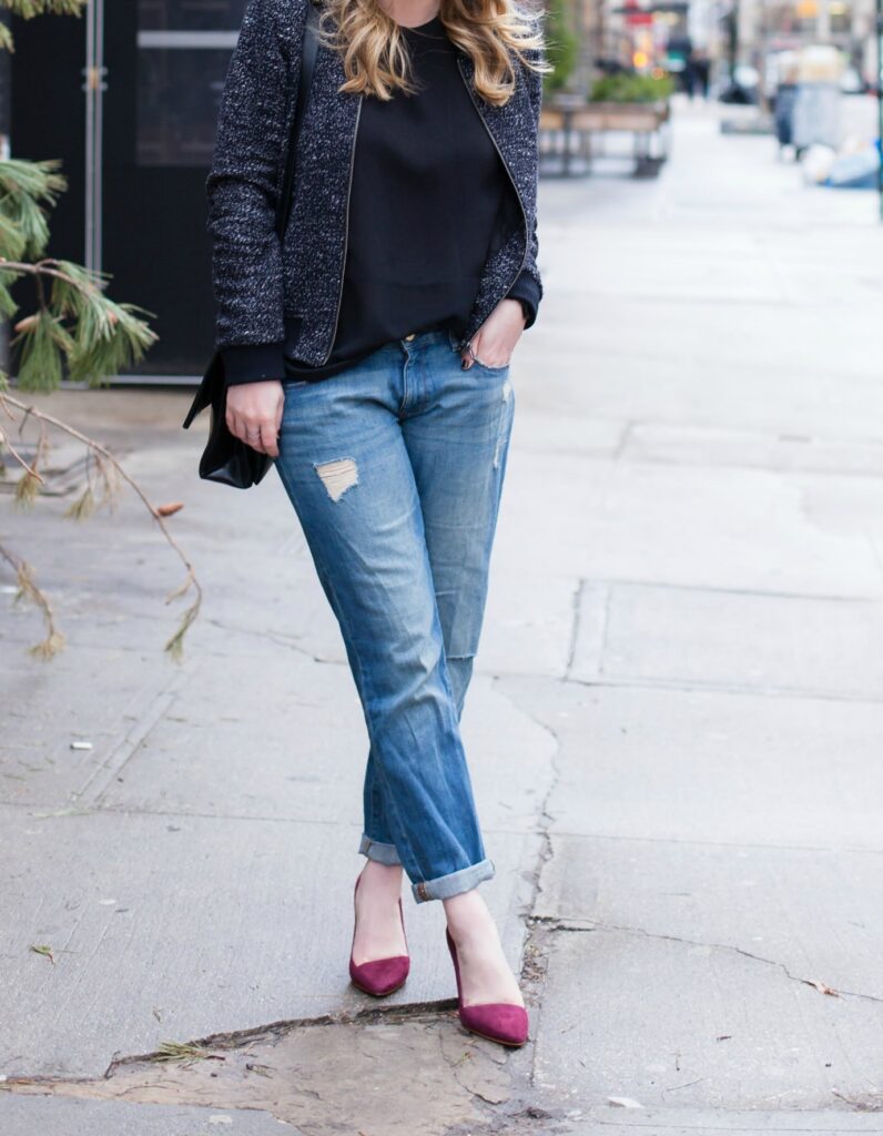 Boyfriend Jeans + A Bomber Jacket