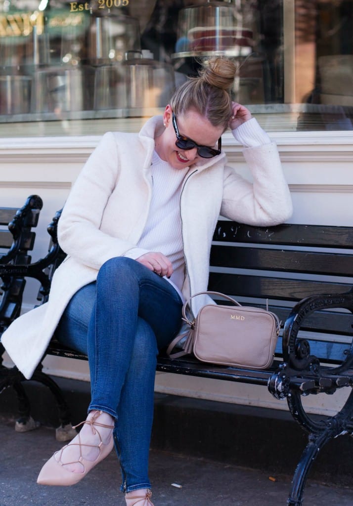 Everlane Chunky Knit I LOFT White Coat
