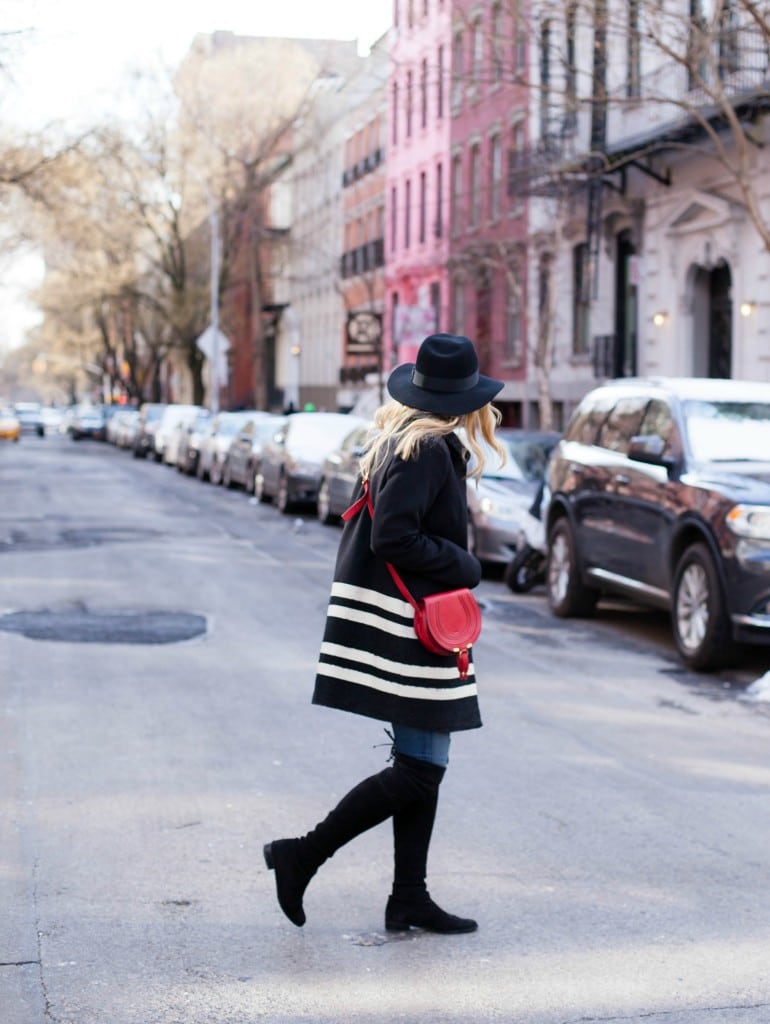 Striped Coat I Red Bag