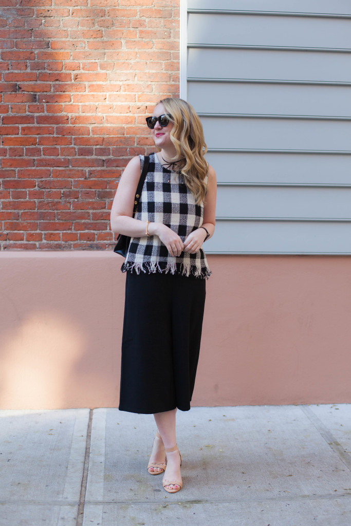 Frayed Check Top I Culottes Jumpsuit I wit & whimsy