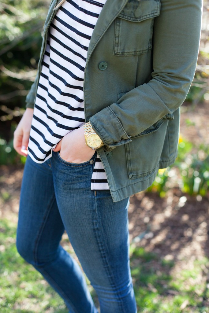 Stripes + Military Jacket