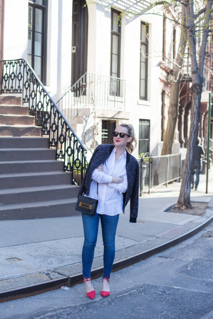 Bomber Jacket + Linen Button Down I wit & whimsy