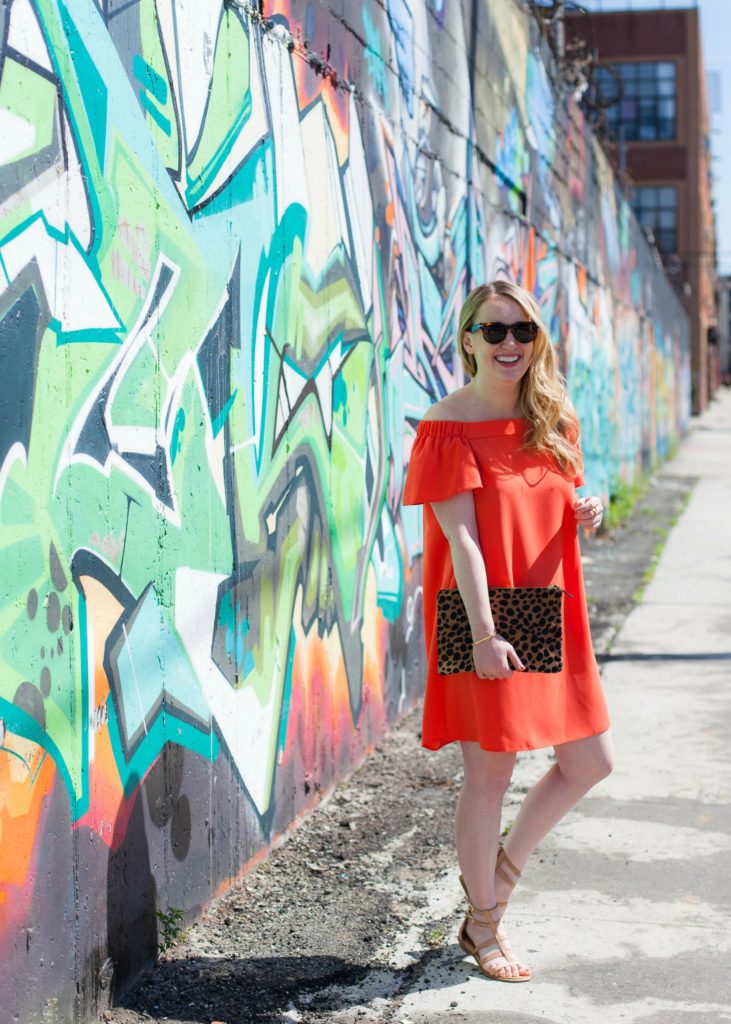 Topshop Off the Shoulder Dress