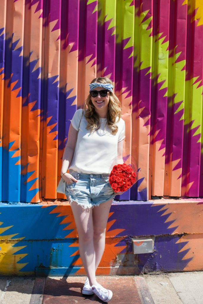 Silk Tee and Denim Cutoffs