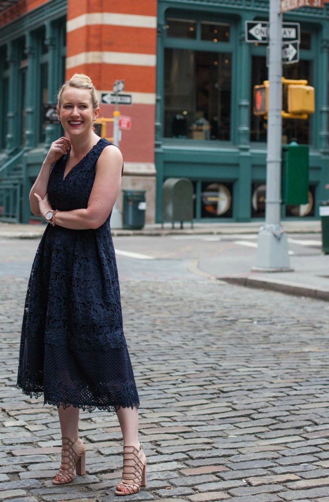 Navy Lace Dress I New York City