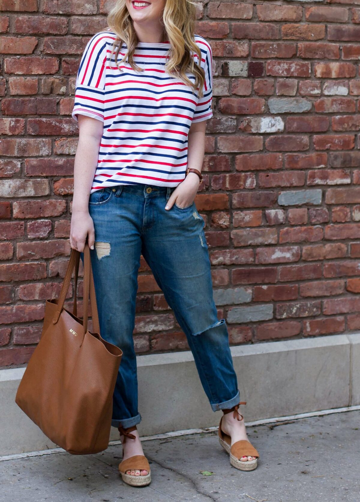 Striped Tee I Boyfriend Jeans