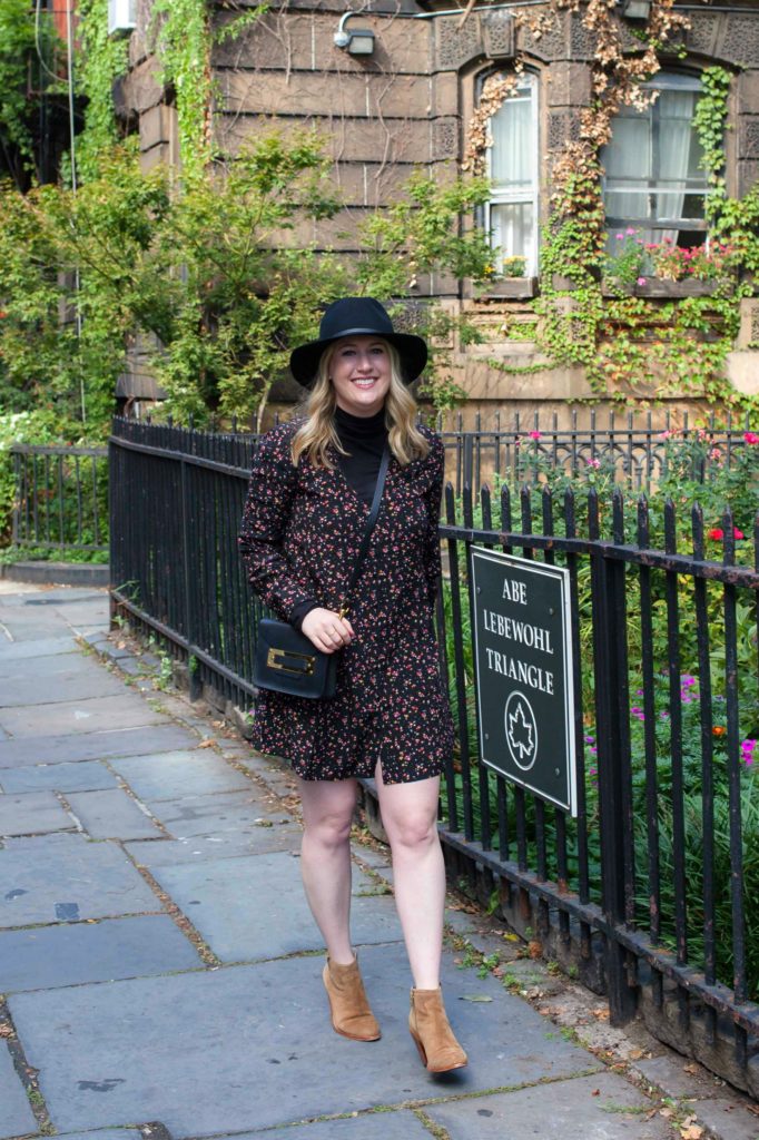 Fall Style - Floral dress and Booties