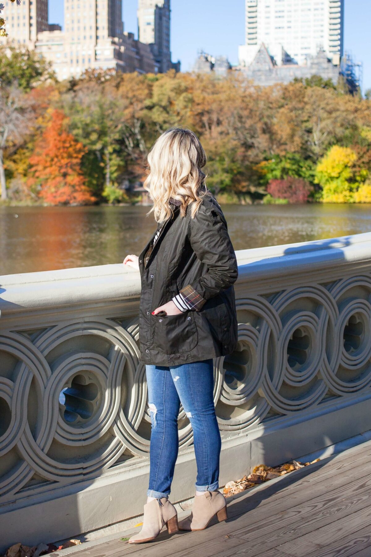 Barbour Jacket and Distressed Denim