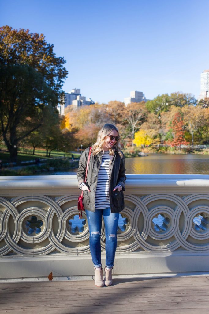 Barbour Jacket and Striped Tee