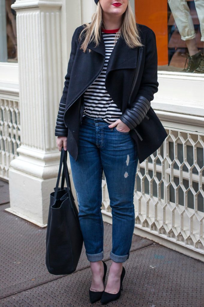 Striped Tee + Boyfriend Jeans