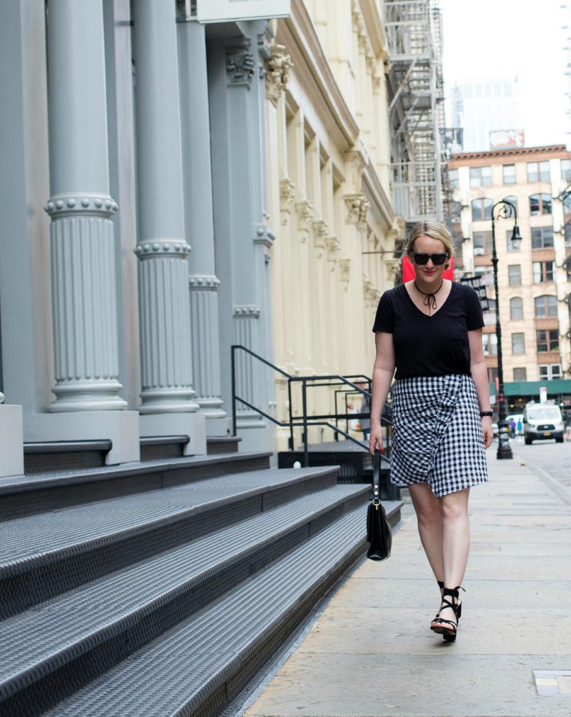 Meghan Donovan of wit & whimsy styles a gingham skirt
