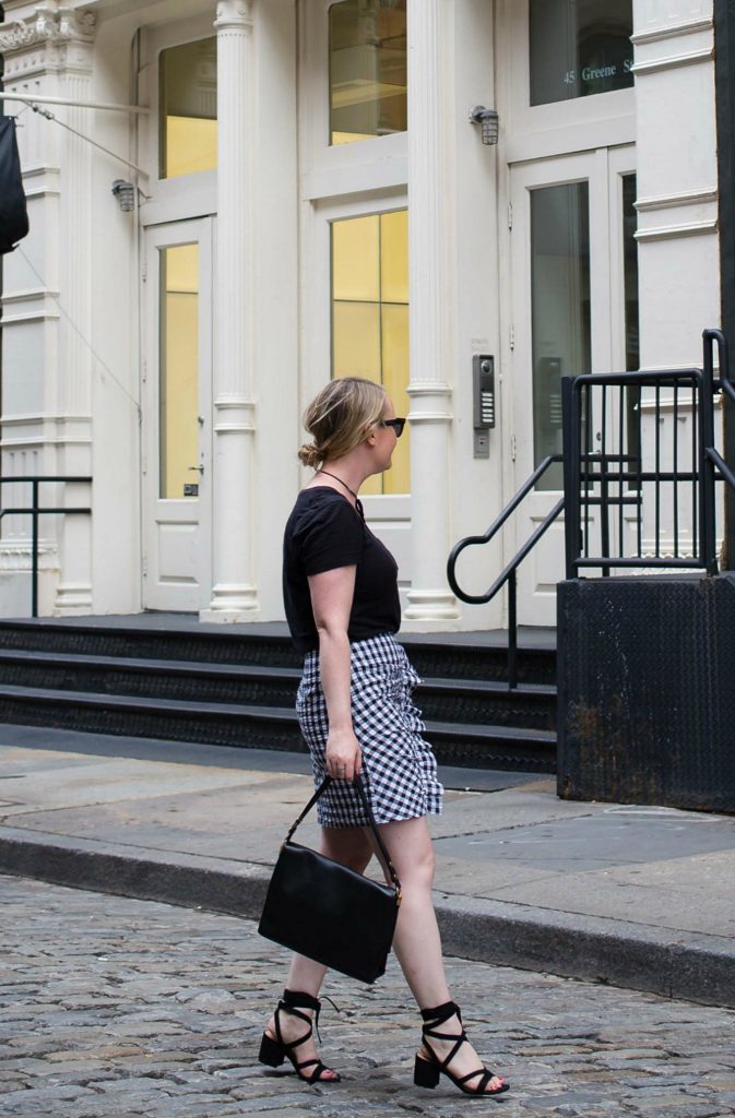 Meghan Donovan of wit & whimsy styles a gingham skirt
