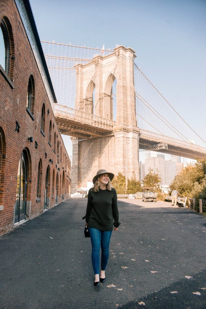 Meghan Donovan of wit & whimsy wears Ann Taylor Sweater; Rag & Bone Hat