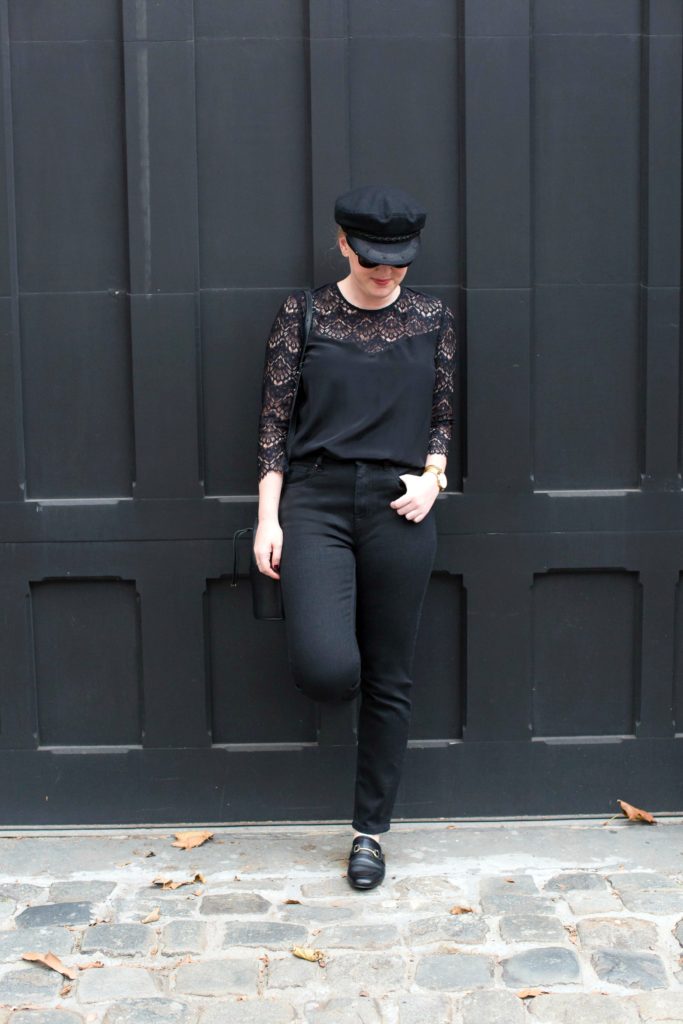 Sezane Black Lace Top on wit & whimsy