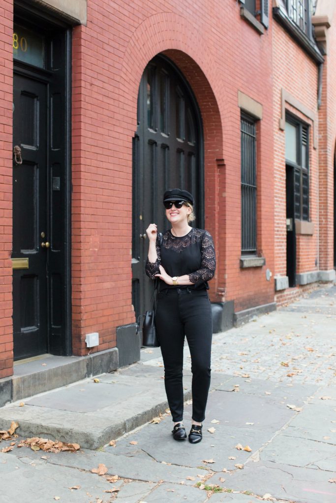 Sezane Black Lace Top on wit & whimsy