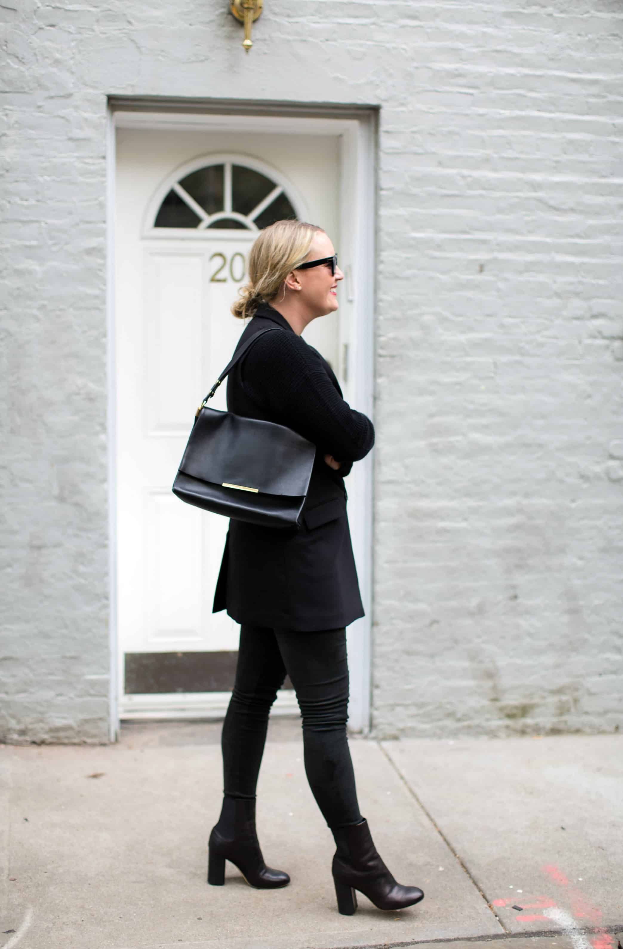 Meghan Donovan of wit & whimsy wears an all black look