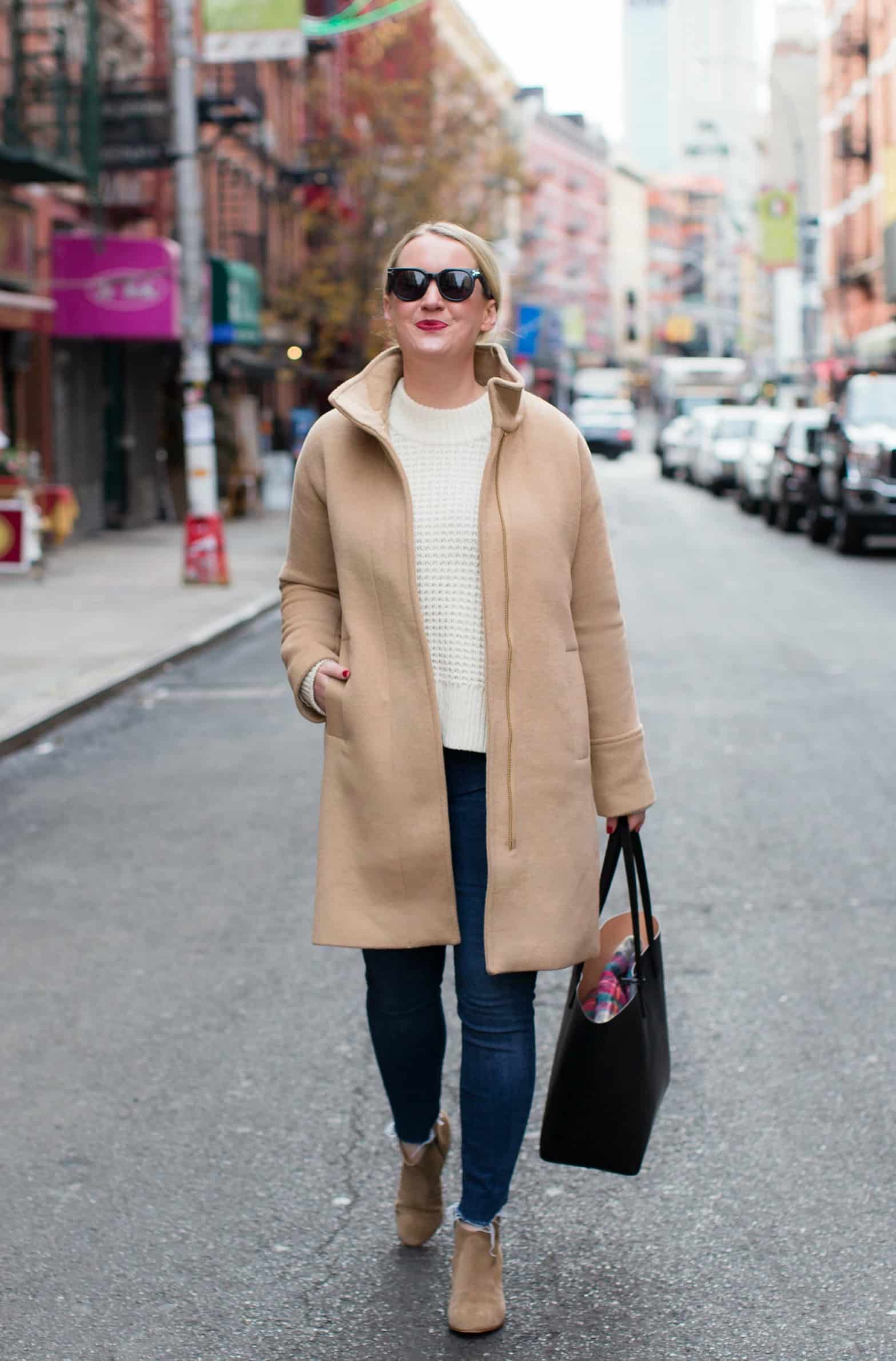 Camel Coat + Cream Sweater styled by Meghan Donovan of wit & whimsy