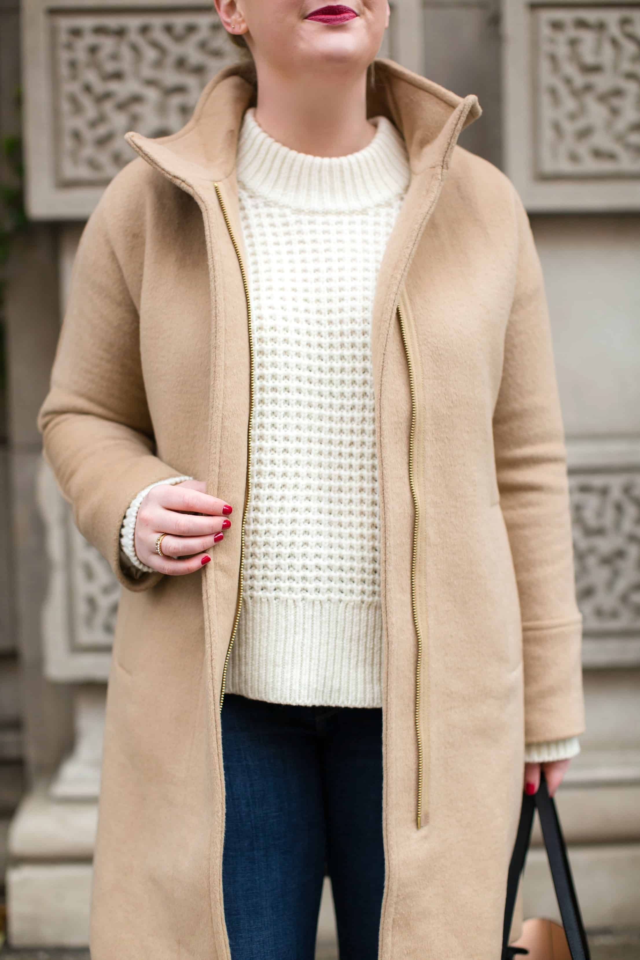 Camel Coat + Cream Sweater styled by Meghan Donovan of wit & whimsy