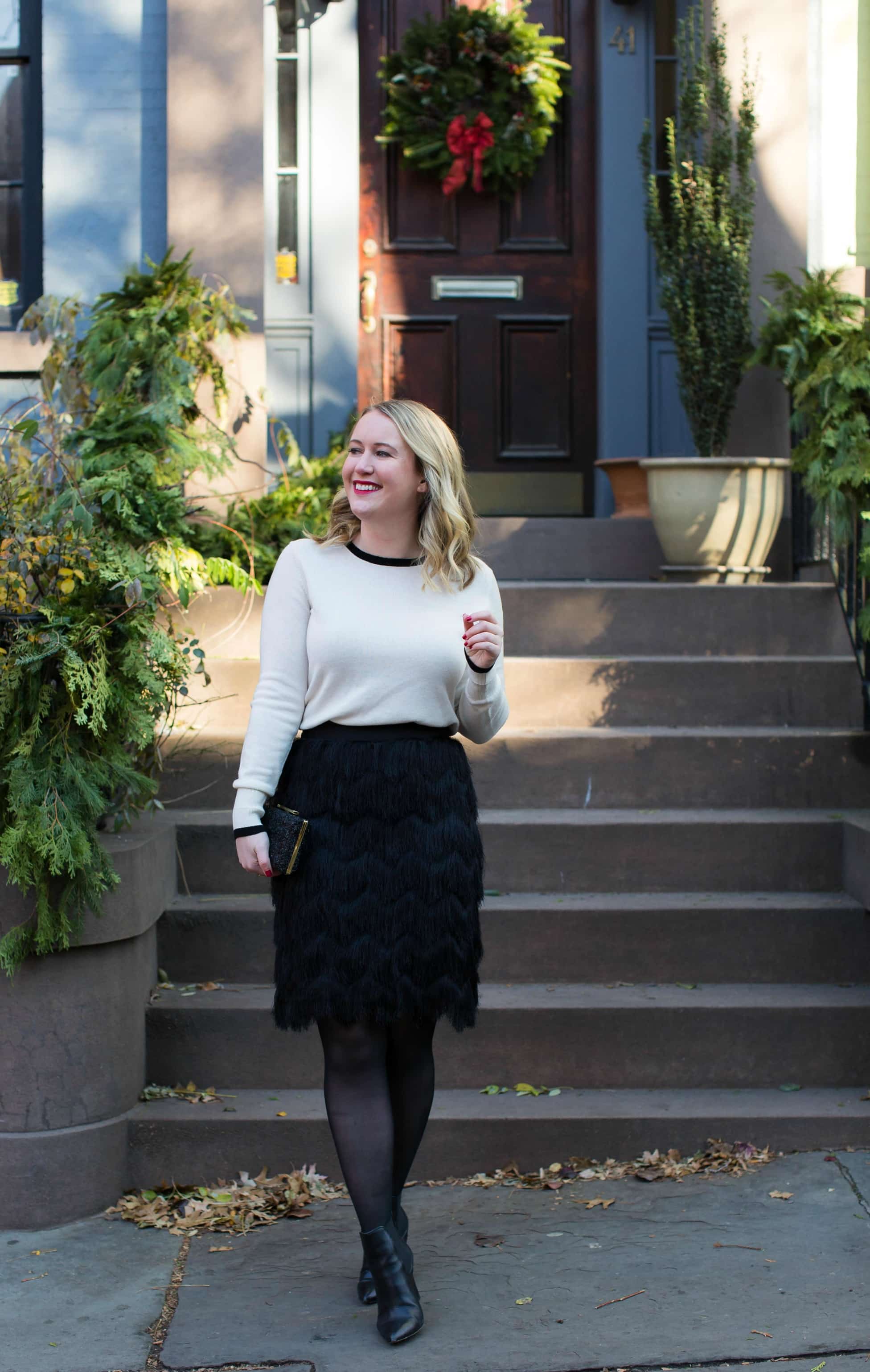 A festive fringe skirt I wit & whimsy