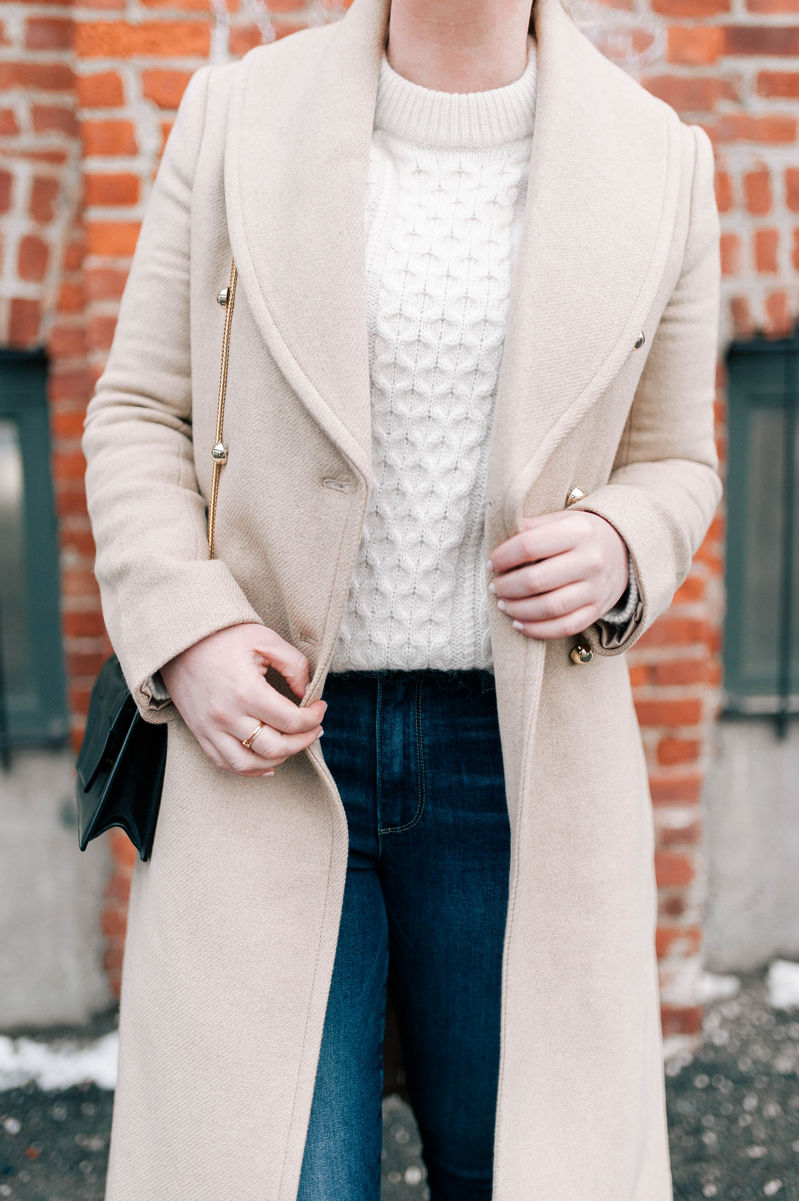 Camel Coat & Cable Knit Sweater I @meghandono