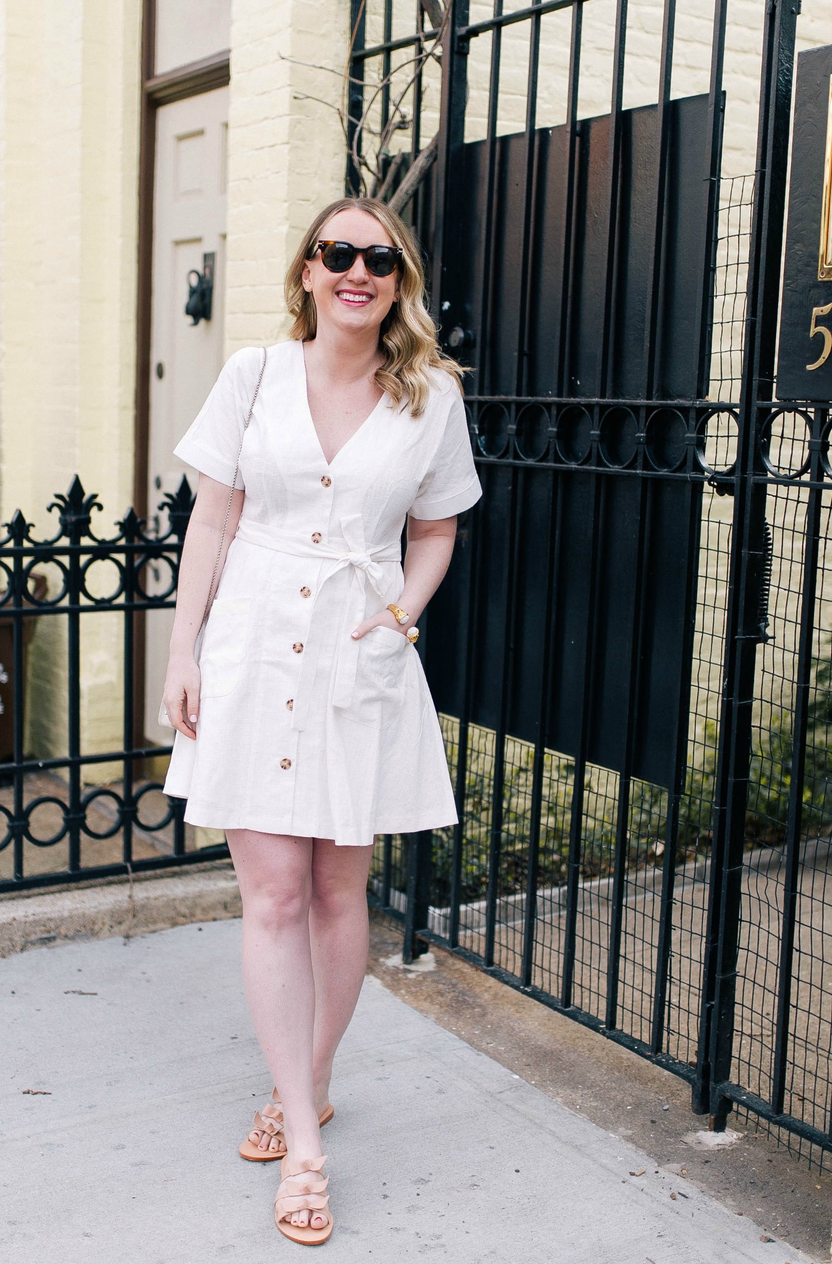 Little White Linen Dress I wit & whimsy