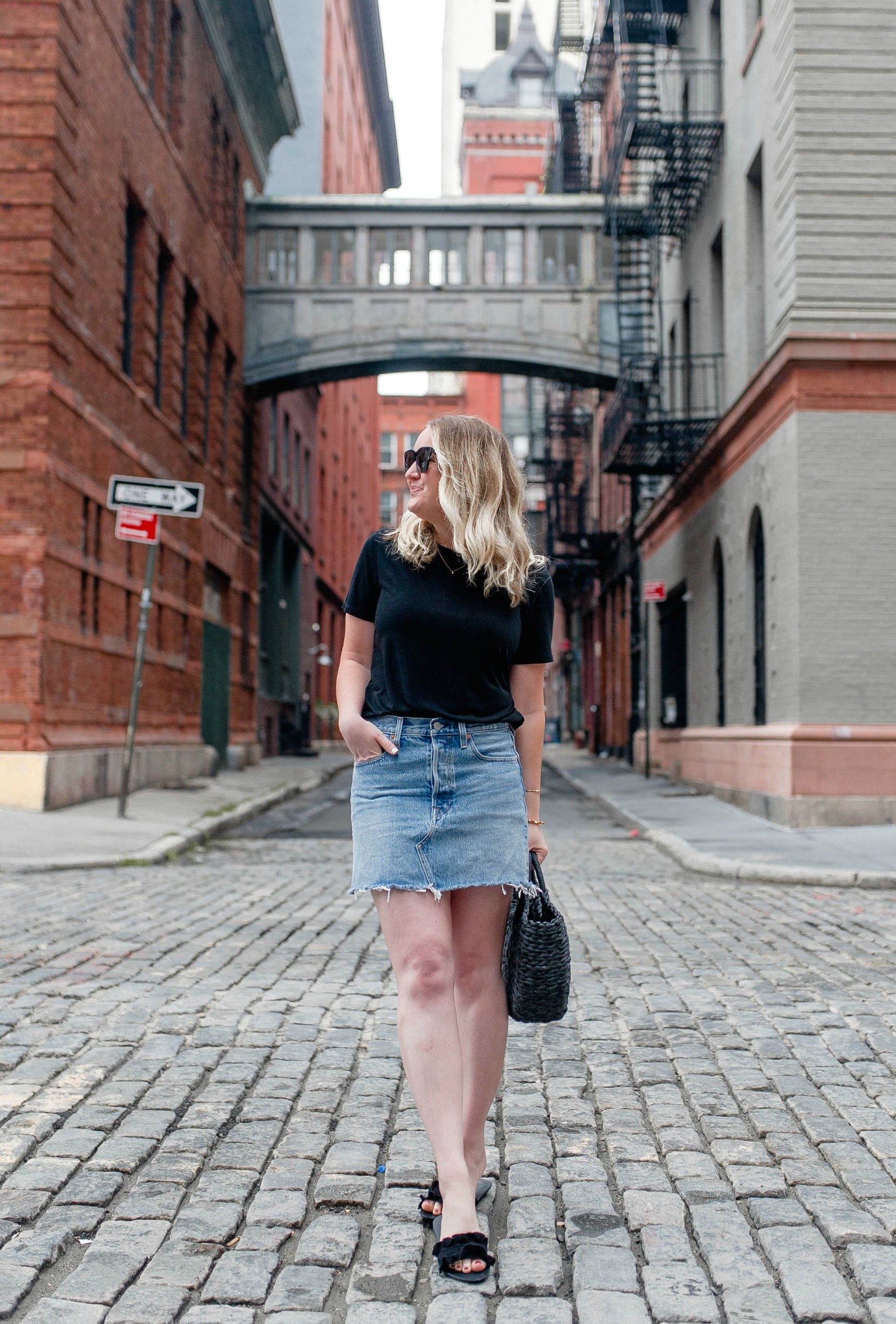 Black Bodysuit + Denim Skirt I wit & whimsy
