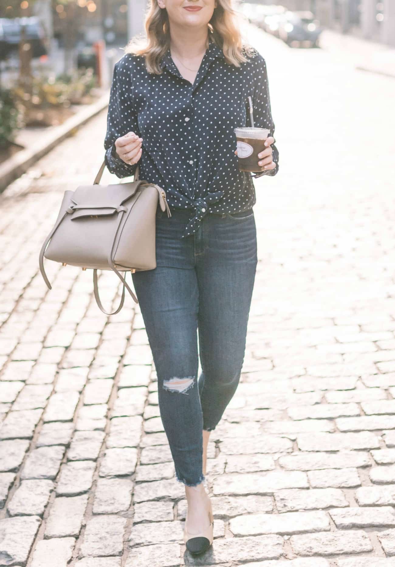 Everlane Polka Dot Silk Shirt I wit & whimsy