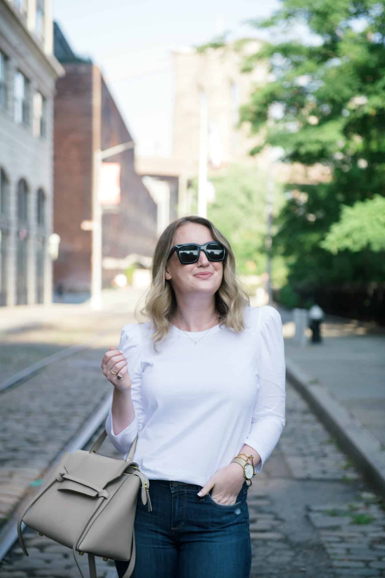 Classic Casual white tee look I wit & whimsy