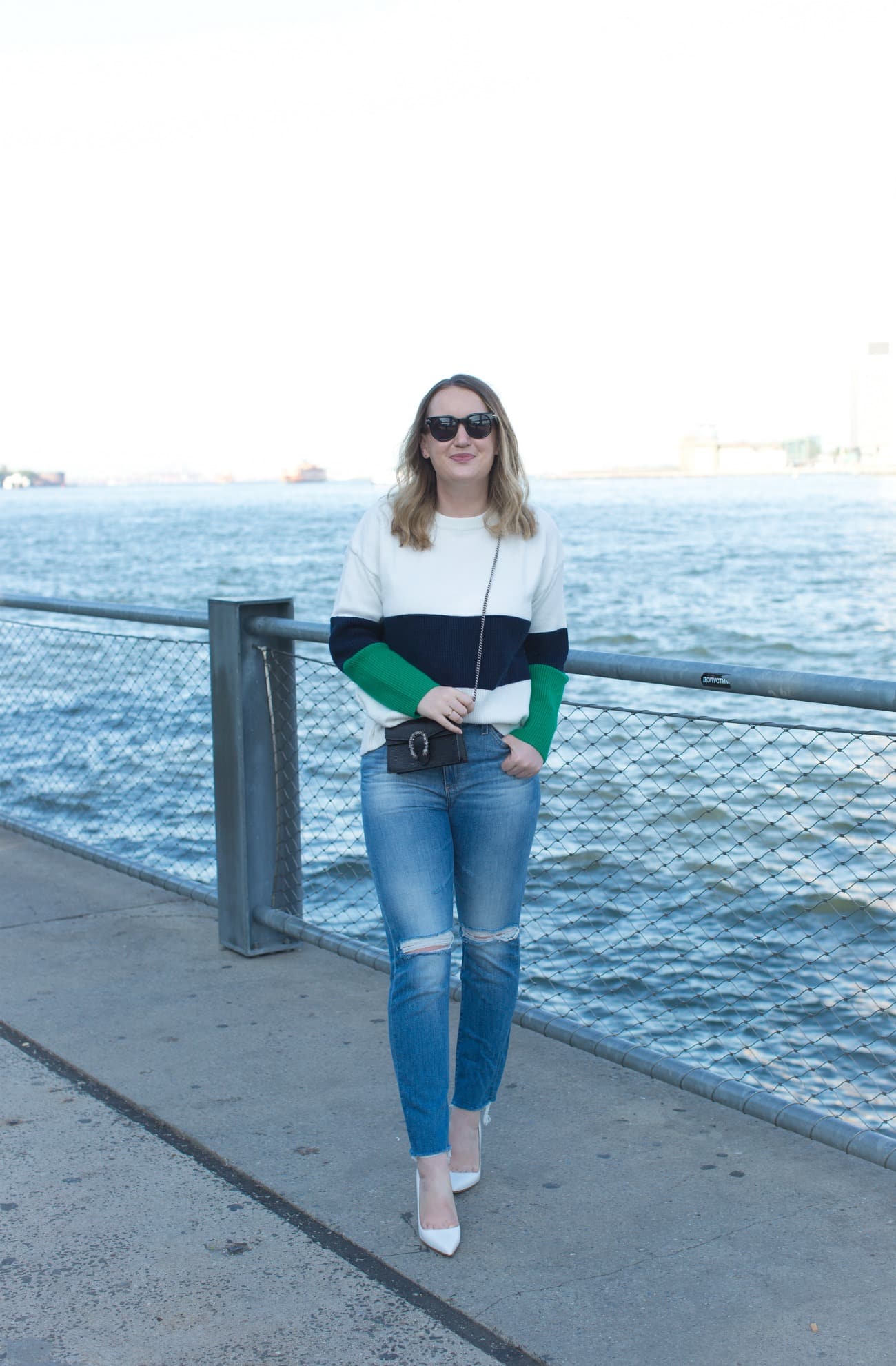 Mango Color Block Sweater I Fall Style on Meghan Donovan