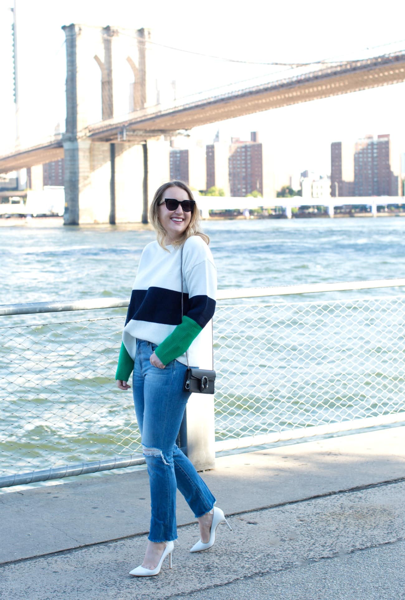 Mango Color Block Sweater I Fall Style on Meghan Donovan