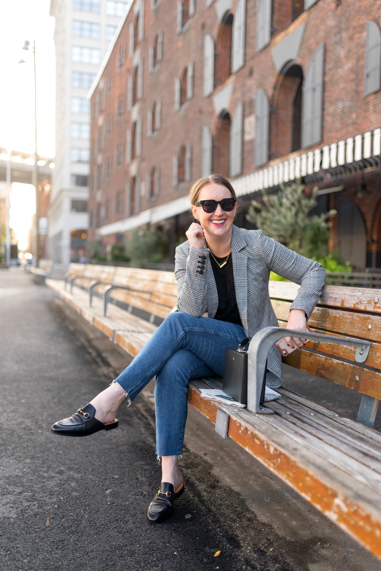 Plaid Blazer + Gucci Loafers I wit & whimsy