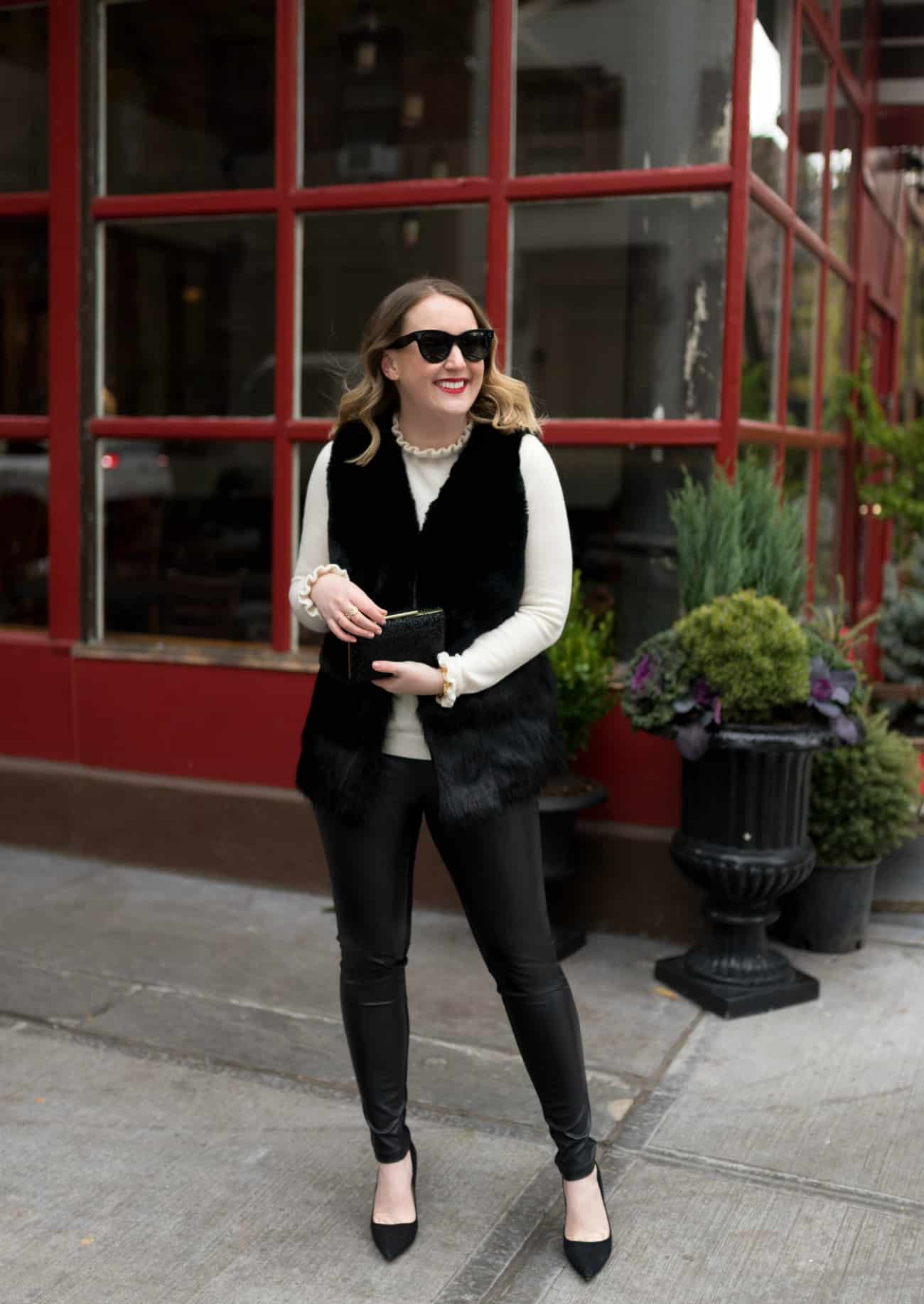 Dressing up faux leather leggings I wit & whimsy