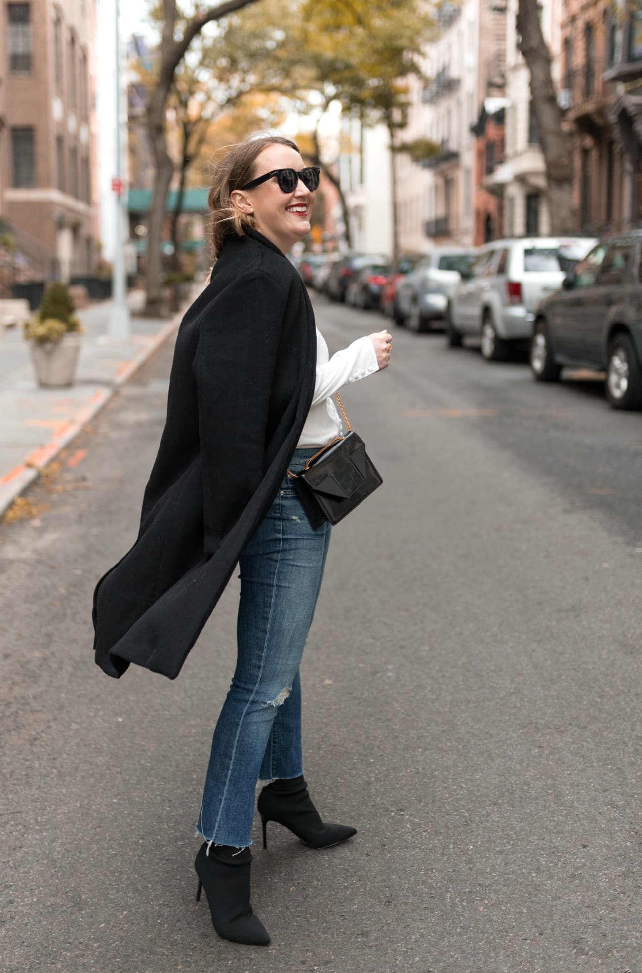 Navy Coat & Kick Flare Jeans outfit Navy Coat & Kick Flare Jeans outfit I wit & whimsy