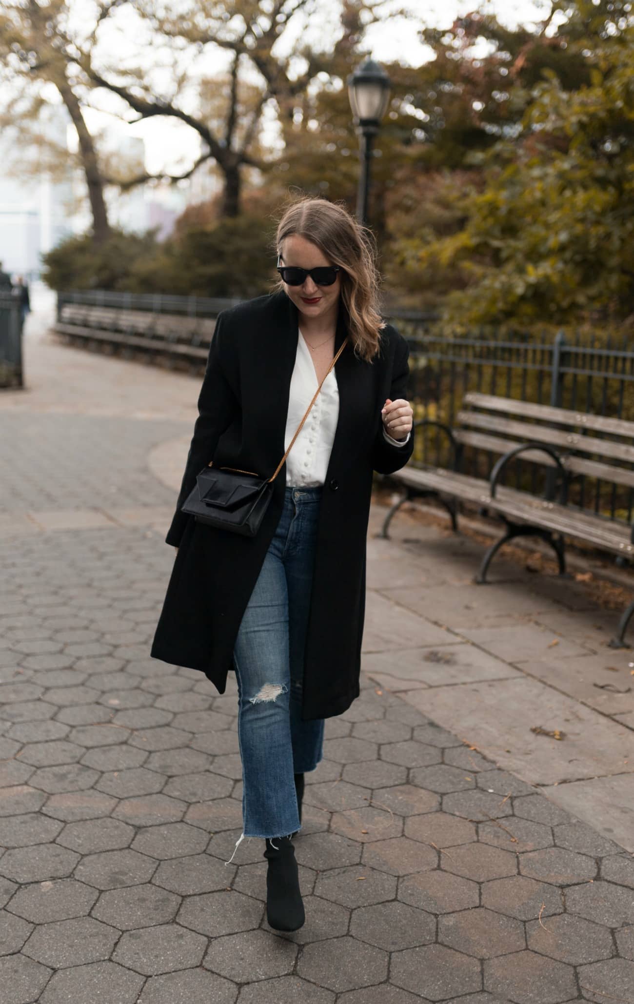 Navy Coat outfit Q&A 2.13 - Navy Coat & Kick Flare Jeans I wit & whimsy