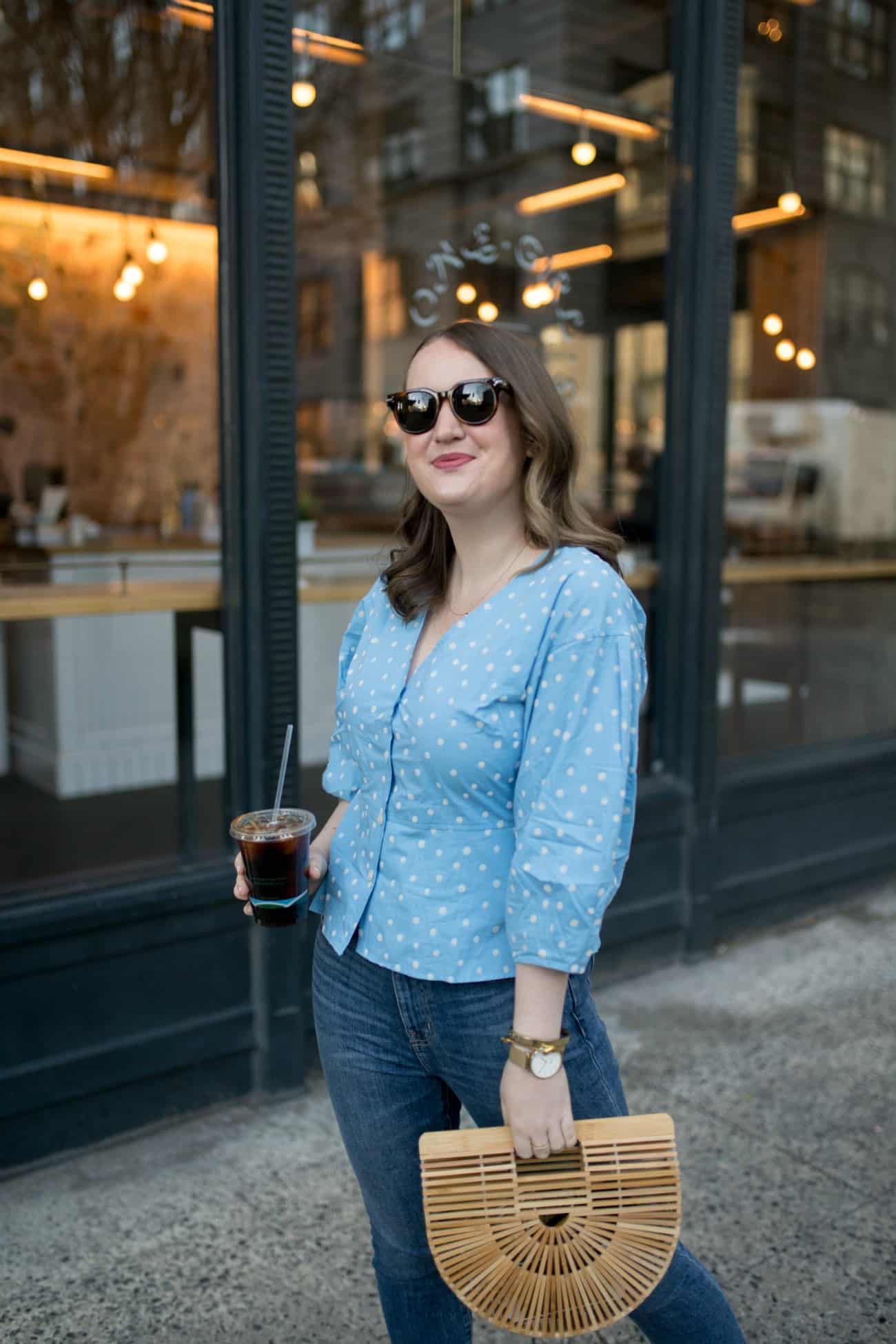 Polka Dot Peplum + Jeans I One of my Favorite Silhouettes to Wear | wit & whimsy