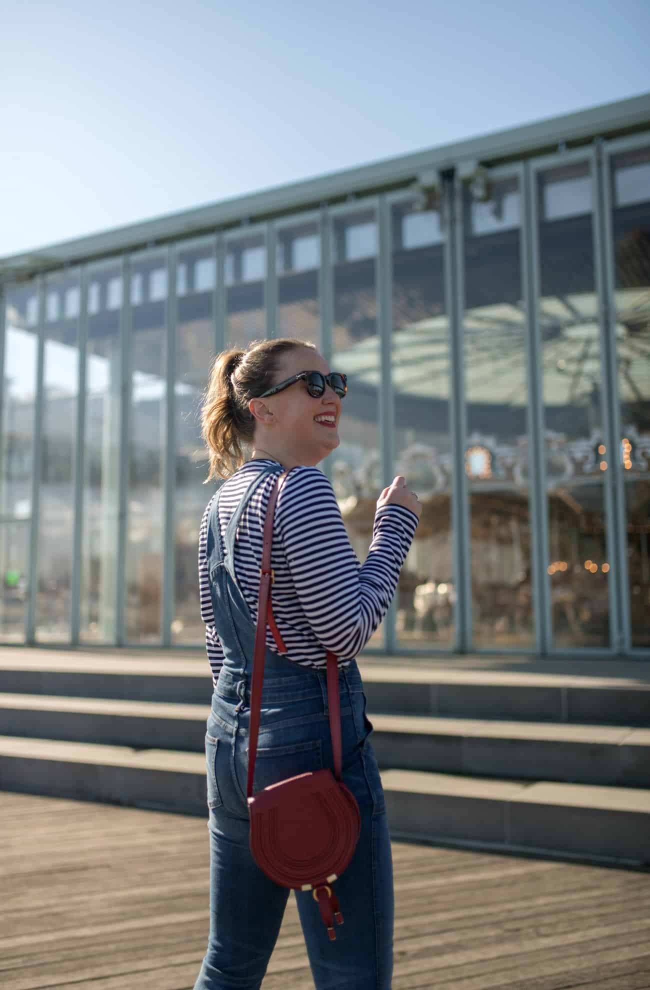 Overalls + Striped Tee I wit & whimsy