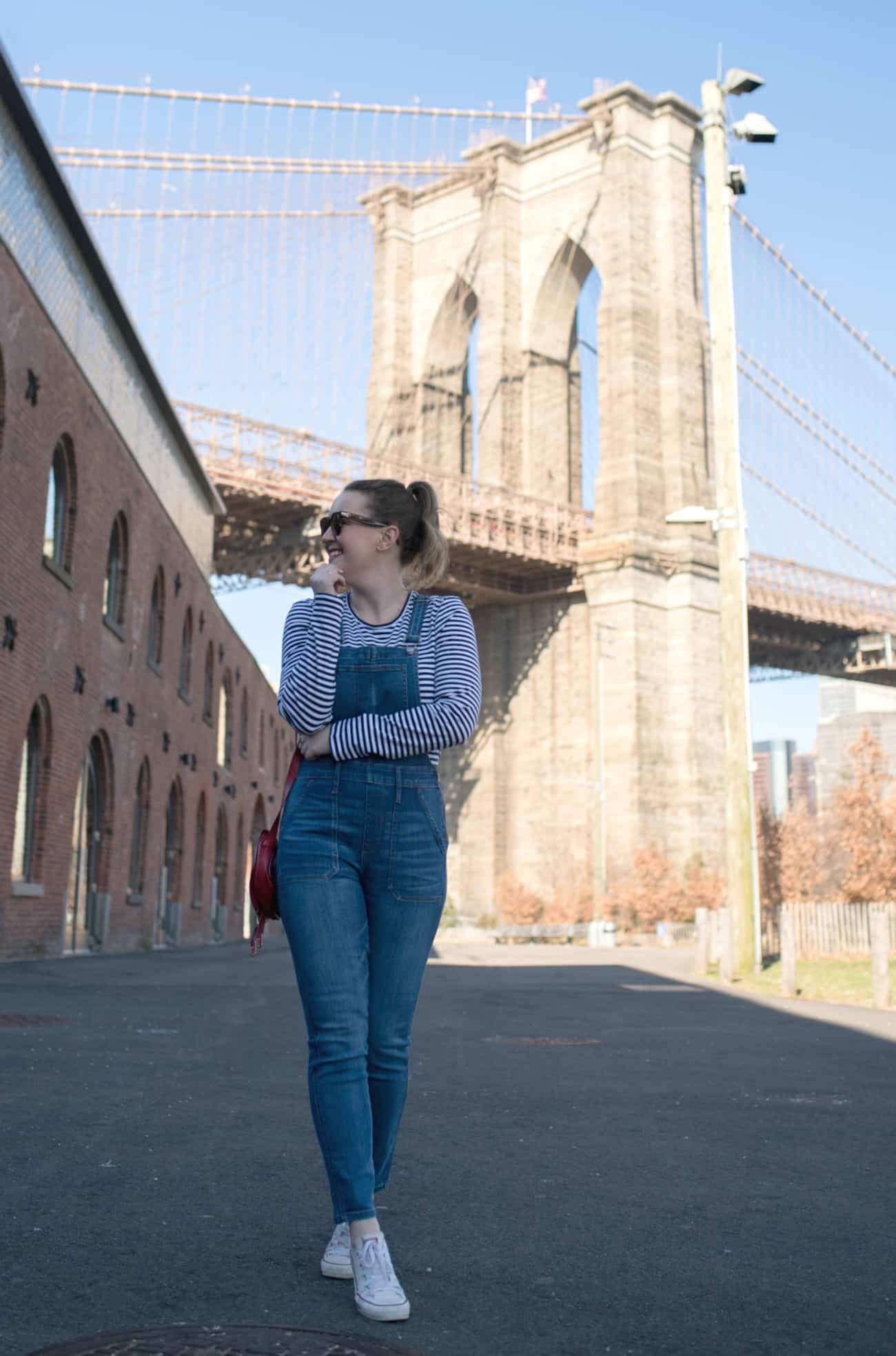 Overalls + Striped Tee I Spring Weekends in Brooklyn - wit & whimsy