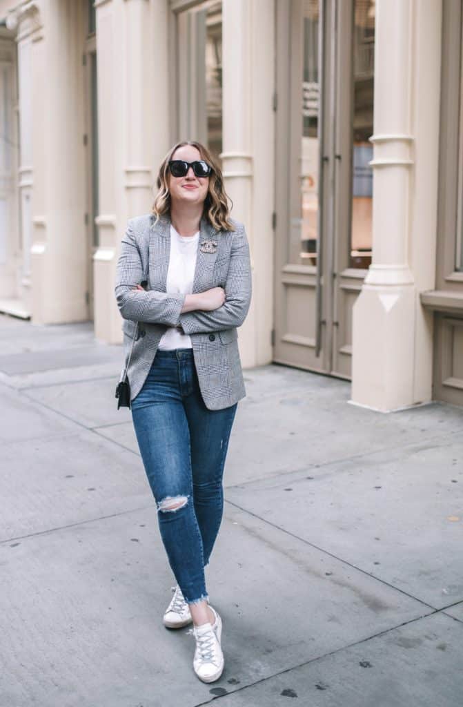 Plaid Blazer + Distressed Denim I wit & whimsy
