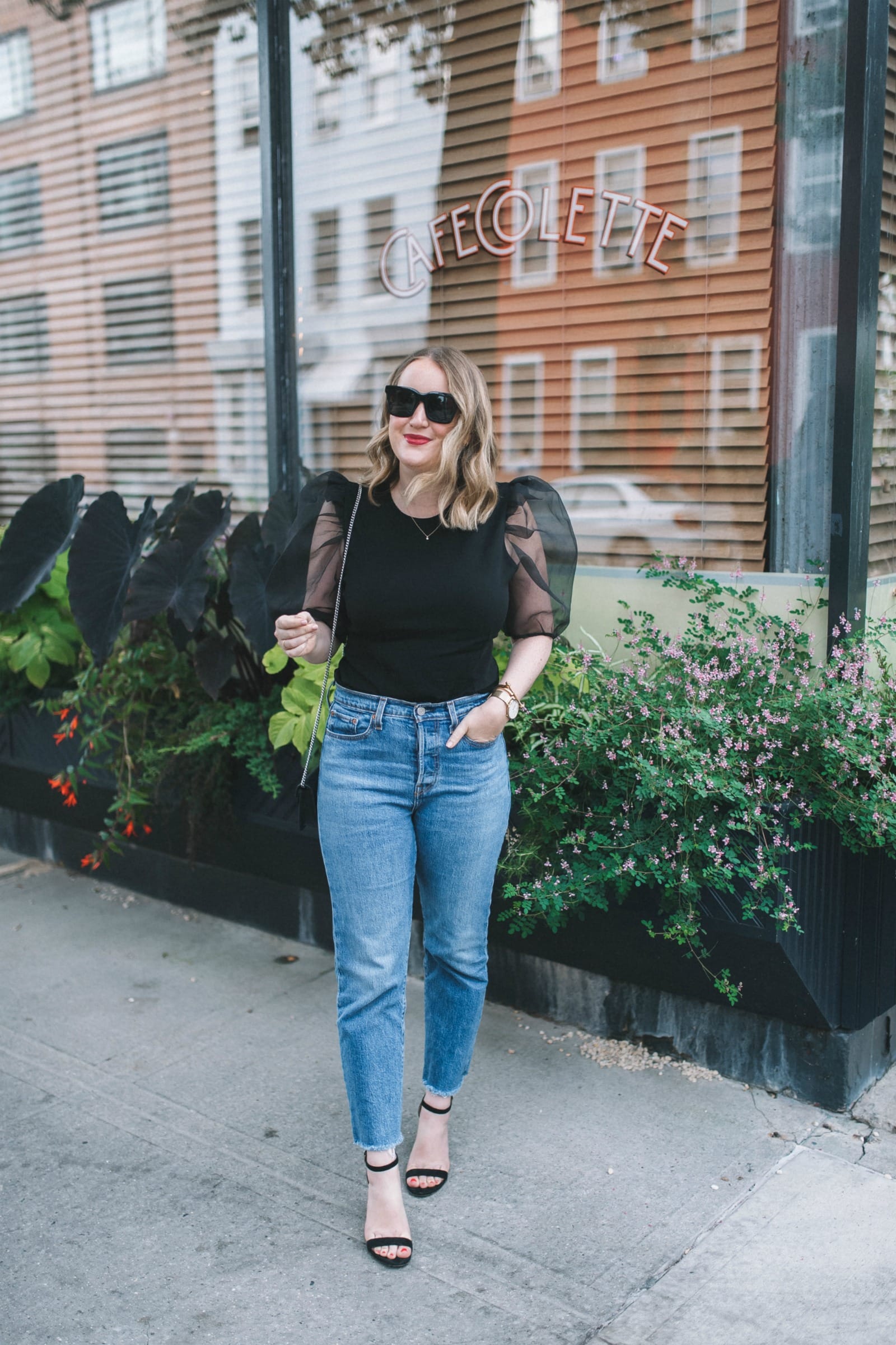 Puff Sleeve Organza top I J.Crew Factory Sherpa Jacket