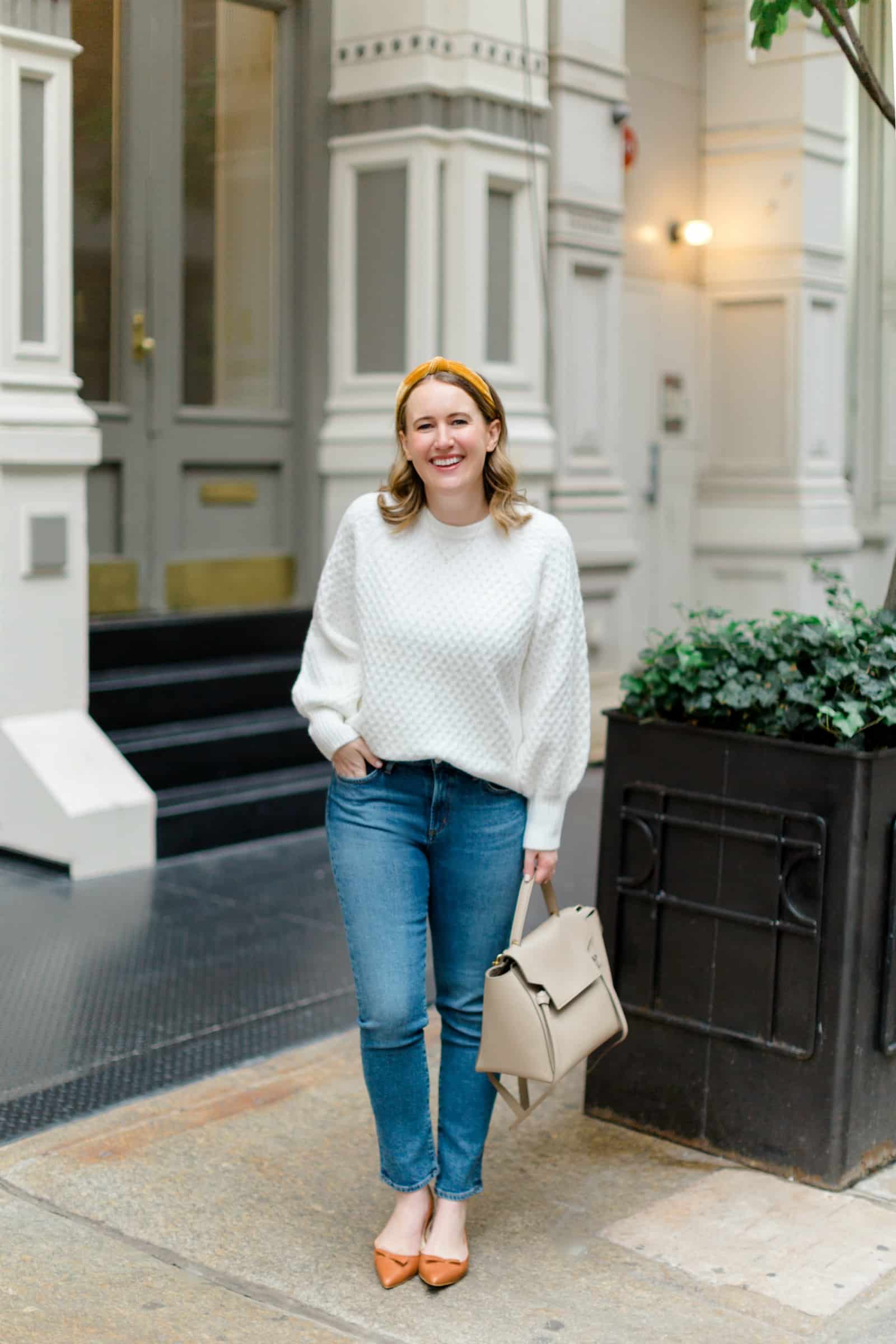 White Sweater + Jeans I wit & whimsy