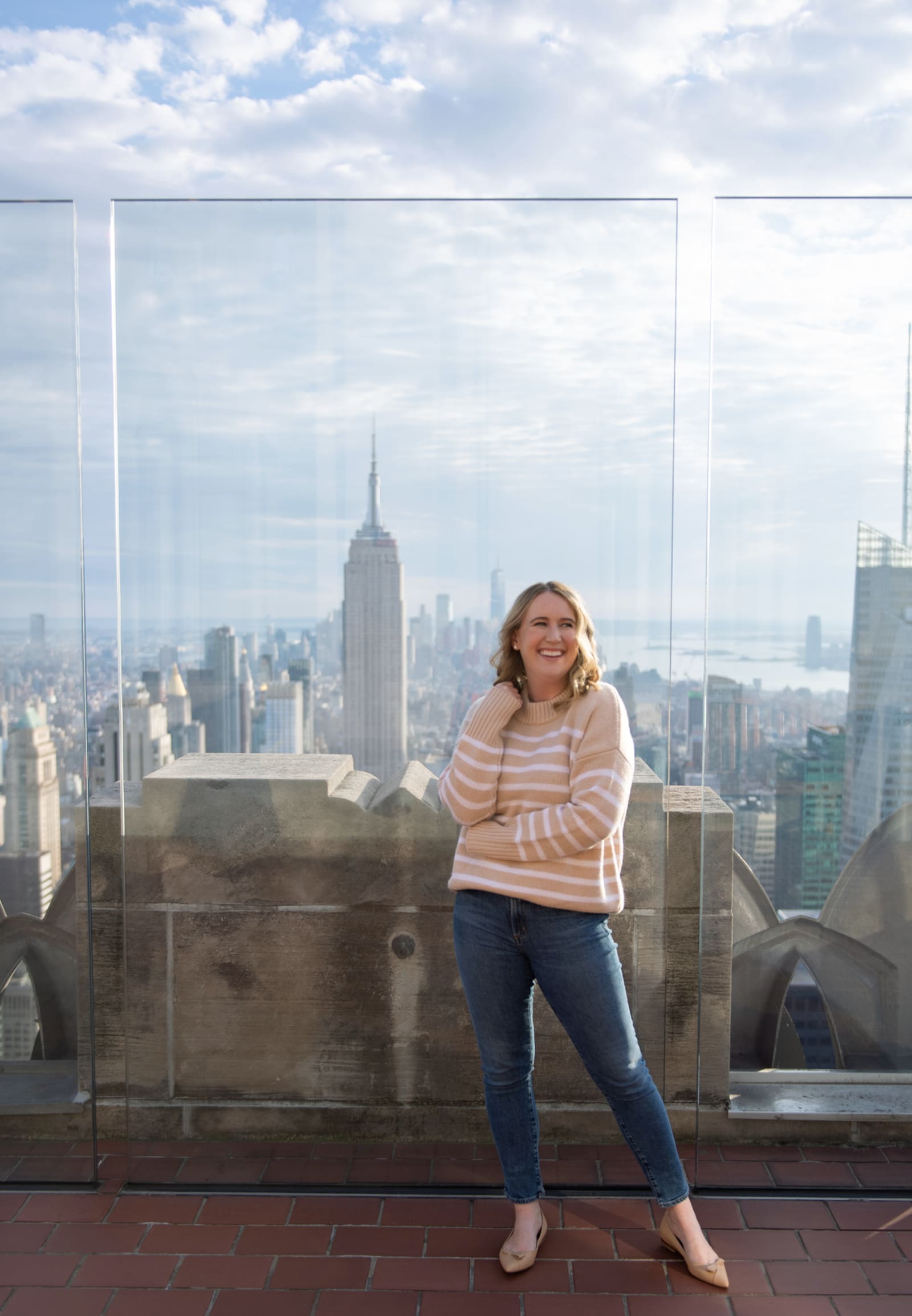 Fall Outfit Ideas with Jeans Wit Whimsy wearing La Ligne Striped Sweater and jeans.