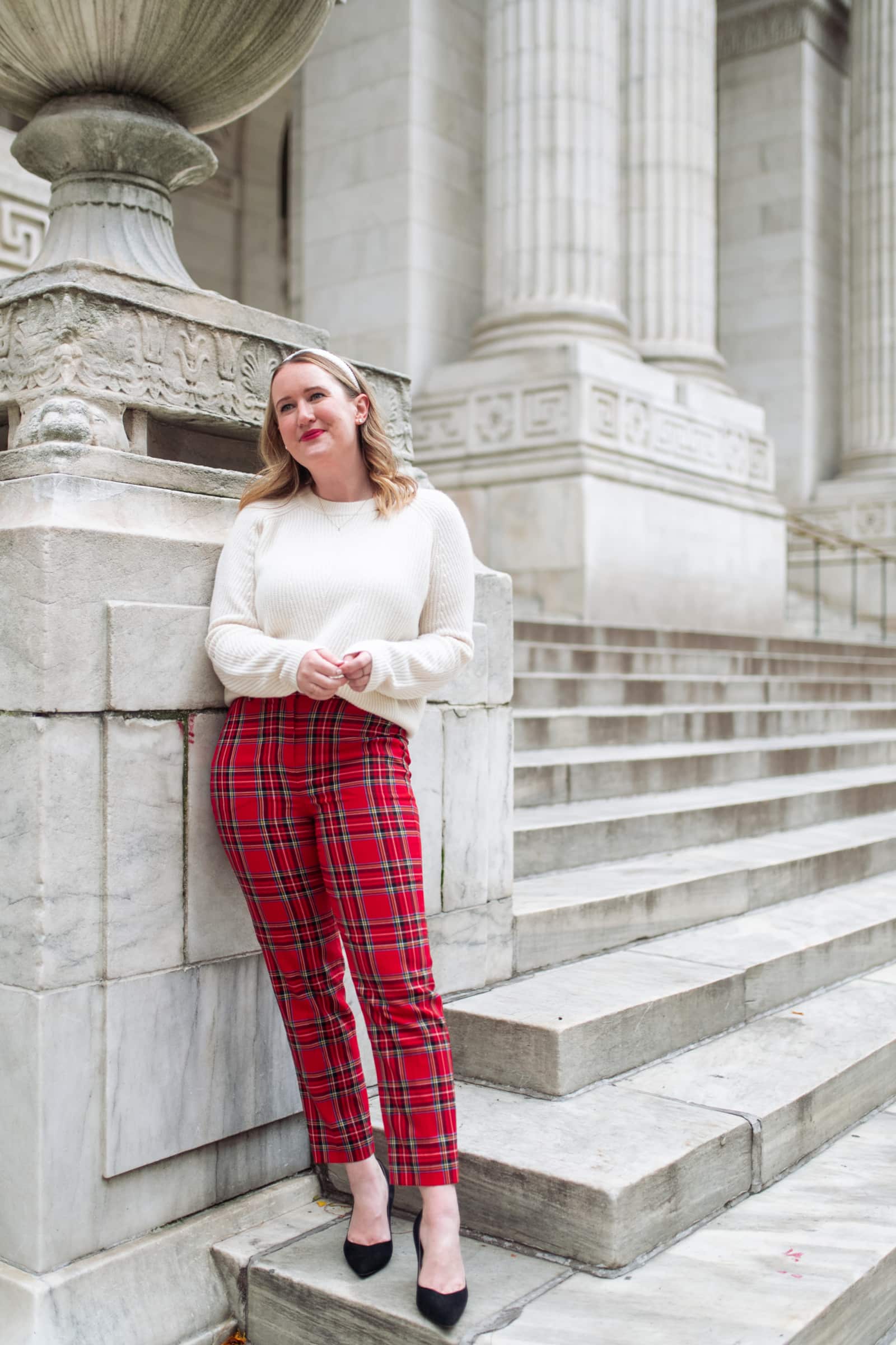 Plaid Pants Holiday Outfit I wit & whimsy