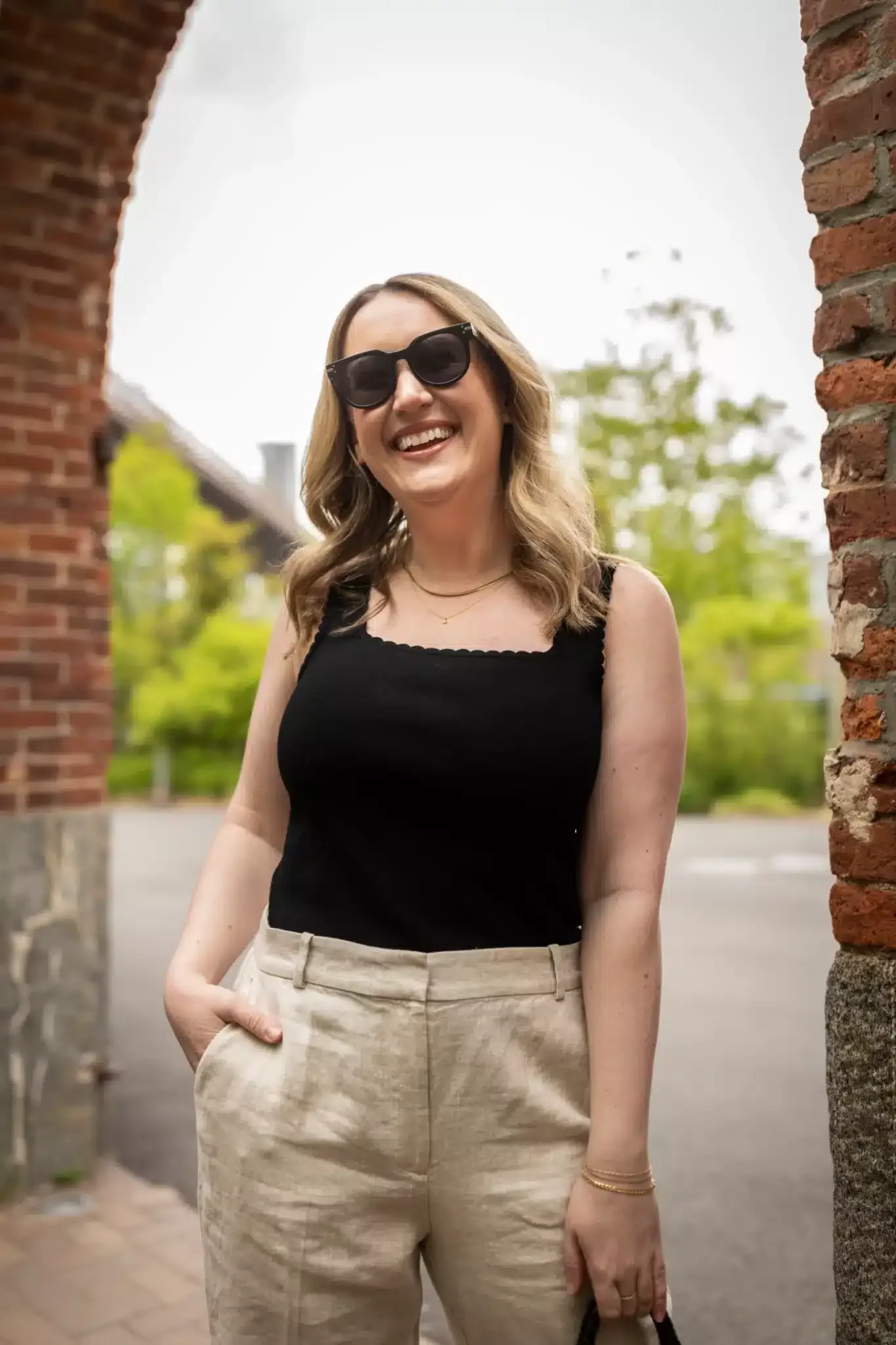 Summer Outfit featuring Linen Pants and a Knit Tank
